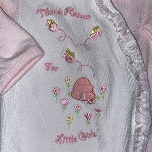 First moments layette thank heaven for little girls sleeper 3/6m